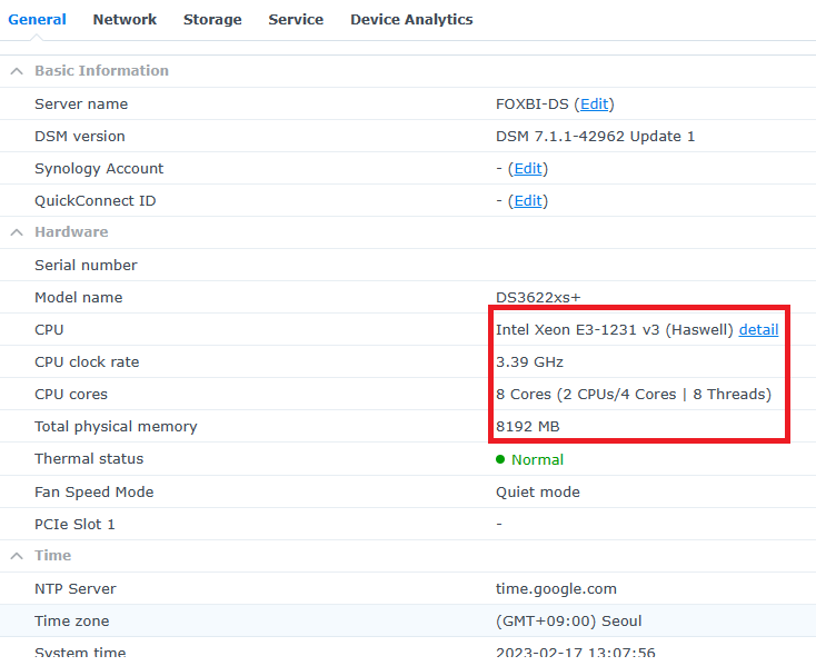 DSM Control Pannel Alt text