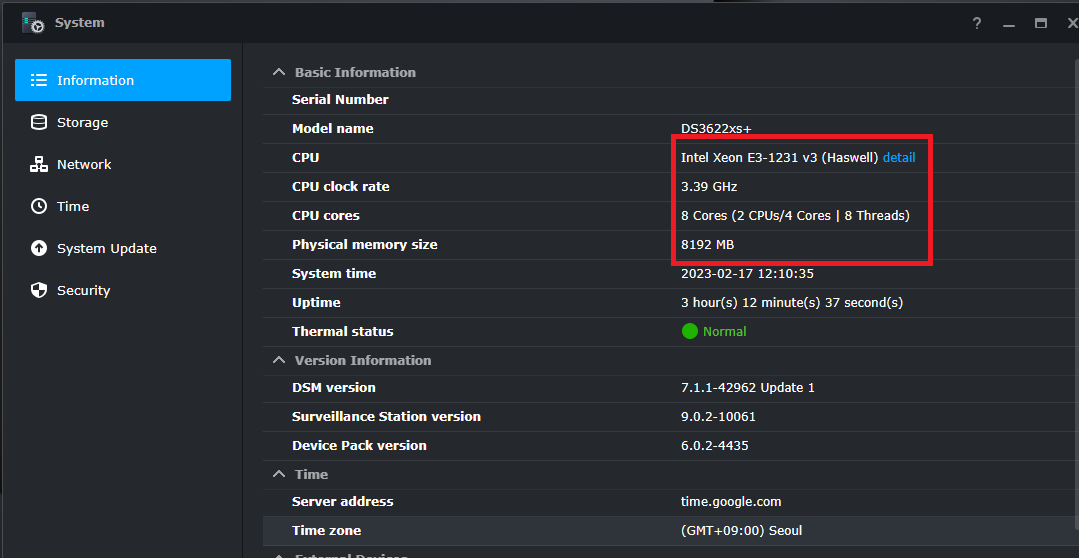 Suveillance Station Control Pannel Alt text
